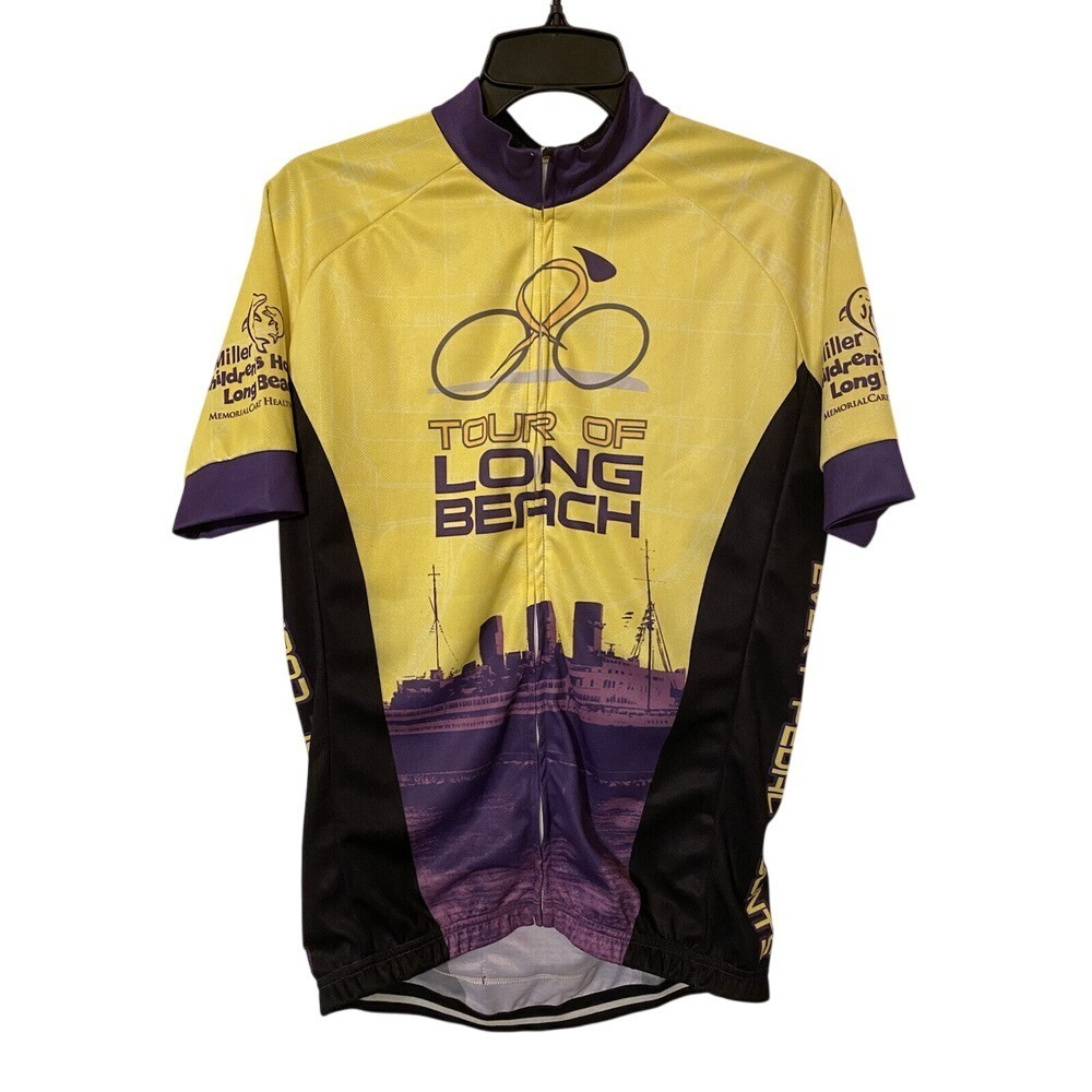 Women's Tour Of Long Beach Club Cut Queen Mary Shift Bicycle Jersey Medium M Zip